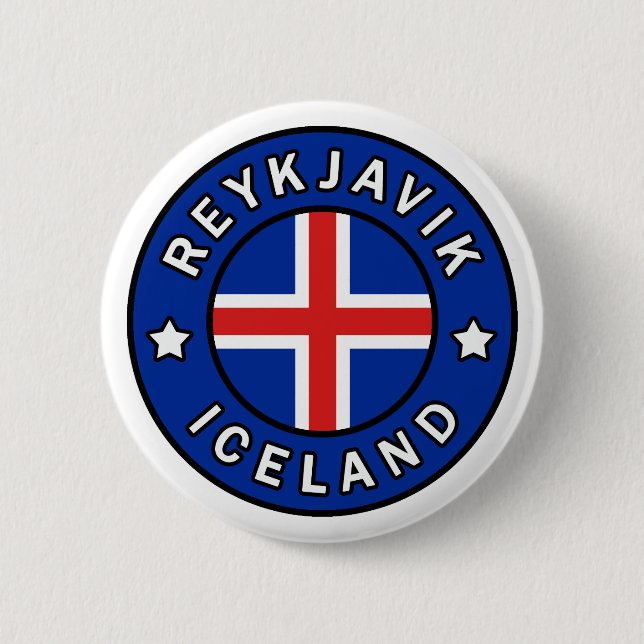 Bóton Redondo 5.08cm Reykjavik Islândia (Frente)