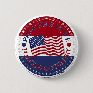 Bóton Redondo 5.08cm Rezem pelo voto por Deus e pelo país com bandeira