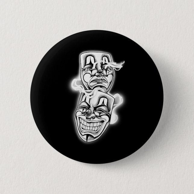 Bóton Redondo 5.08cm Ria Agora Chore Mais Tarde Chicano Tattoo Flash (Frente)
