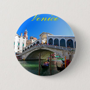 Bóton Redondo 5.08cm Rialto Bridge Veneza - Foto Pro