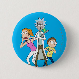 Bóton Redondo 5.08cm RICK E MORTY™ Rick, Morty e Verão