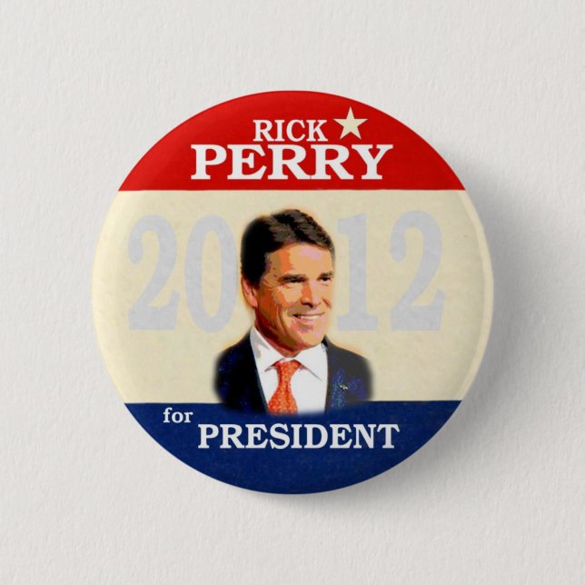Bóton Redondo 5.08cm Rick Perry 2012 (Frente)