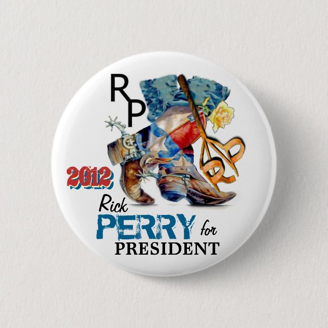 Bóton Redondo 5.08cm Rick Perry 2012 (Frente)