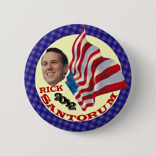 Bóton Redondo 5.08cm Rick Santorum 2012 (Frente)