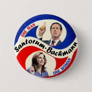 Bóton Redondo 5.08cm Rick Santorum/Michele Bachmann