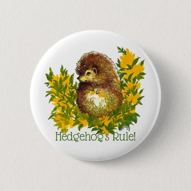 Bóton Redondo 5.08cm Rico de regras de Hedgehog Camisa Jaqueta de calca (Frente)