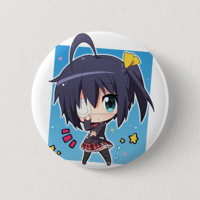 Bóton Redondo 5.08cm Rikka Takanashi chibi (Chuunibyou_Anime) (Frente)