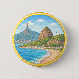 Bóton Redondo 5.08cm Rio de Janeiro do Brasil