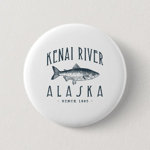Bóton Redondo 5.08cm Rio Kenai Alasca Pescador Divertido de Peixes Pesc
