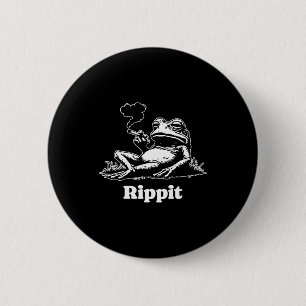 Bóton Redondo 5.08cm Rippit Frog Usuário de Maconha Fumante Engraçado