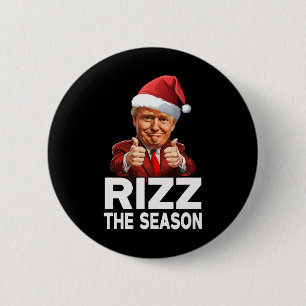 Bóton Redondo 5.08cm Rizz A Época Natal Engraçado Papais noeis De Trump