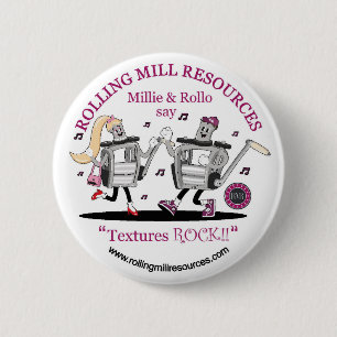Bóton Redondo 5.08cm RMR Texturas Rock Pin - Diâmetro de 2,25"