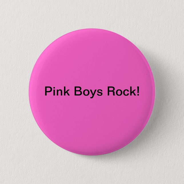 Bóton Redondo 5.08cm Rocha cor-de-rosa dos meninos (Frente)