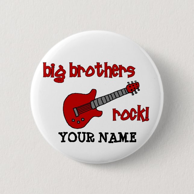 Bóton Redondo 5.08cm Rocha dos big brother! com guitarra (Frente)