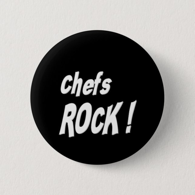 Bóton Redondo 5.08cm Rocha dos cozinheiros chefe! Botão (Frente)