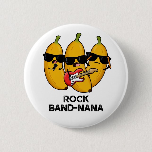 Bóton Redondo 5.08cm Rock Banda Nana Funny Banana Pun (Frente)