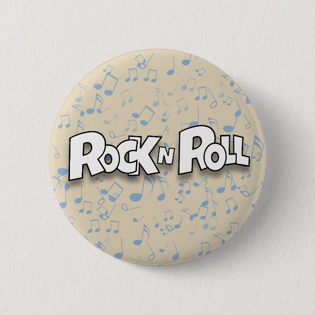 Bóton Redondo 5.08cm Rock N Roll (Frente)