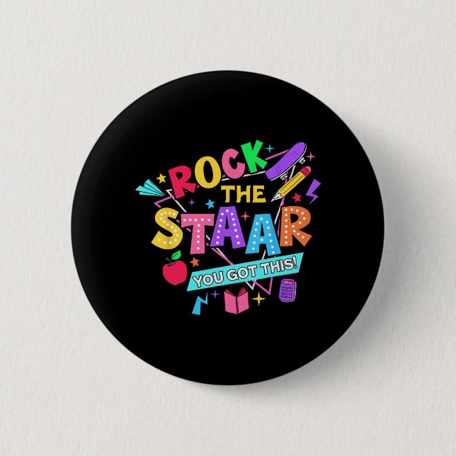 Bóton Redondo 5.08cm Rock The Test You Have This Test Day Teachers Stud (Frente)