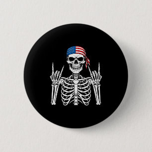 Bóton Redondo 5.08cm Rocker Hand Skeleton Legal Halloween Punk Rock Men