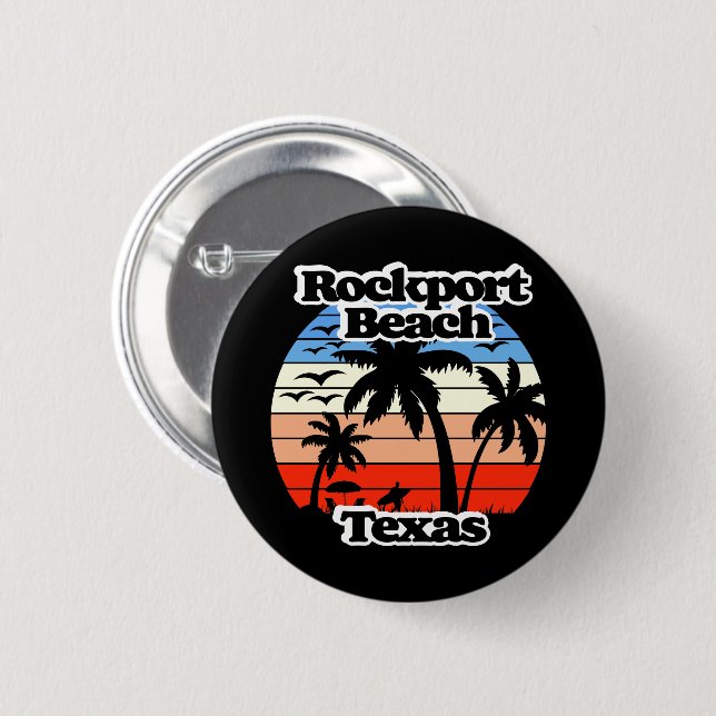 Bóton Redondo 5.08cm Rockport Beach Texas (Frente & Verso)