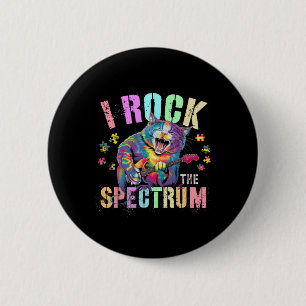 Bóton Redondo 5.08cm Rockstar Eu Balanço O Espectro Autismo Motivação M