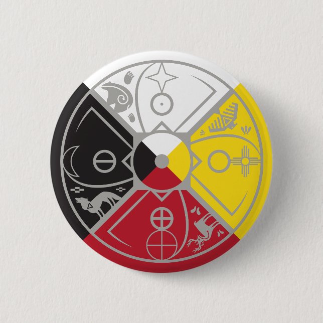 Bóton Redondo 5.08cm roda-do-remédio sagrado (Frente)