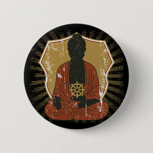 Bóton Redondo 5.08cm Roda Meditating de Buddha Dharma