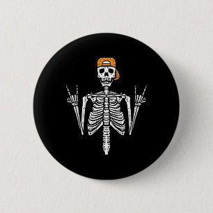 Bóton Redondo 5.08cm Roker Skeleton Boné Skater Legal Halloween Punk Ro