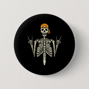 Bóton Redondo 5.08cm Roker Skeleton Boné Skater Legal Halloween Punk Ro