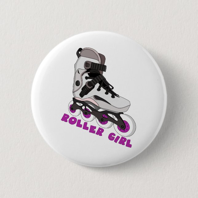 Bóton Redondo 5.08cm Roller Girl (Frente)