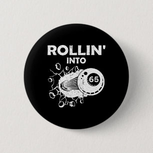 Bóton Redondo 5.08cm Rollin para 65 Bilhar 65º aniversário