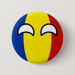 Bóton Redondo 5.08cm Romania Geeky de tensão engraçado Countryball