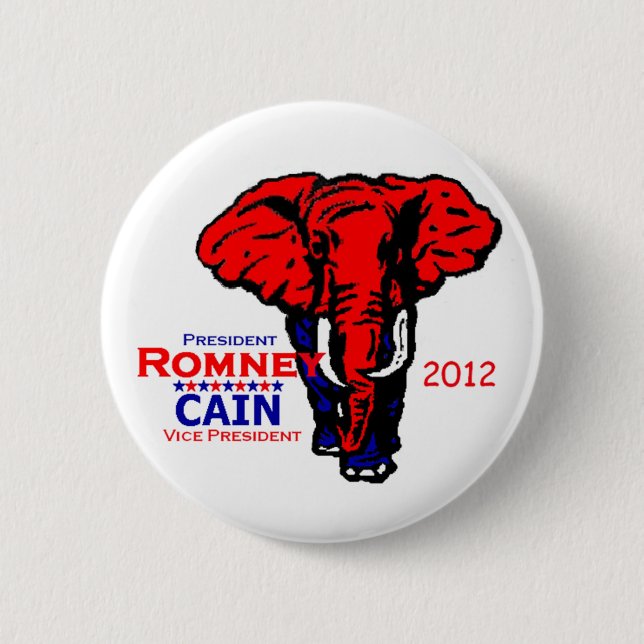 Bóton Redondo 5.08cm Romney Cain 2012 (Frente)