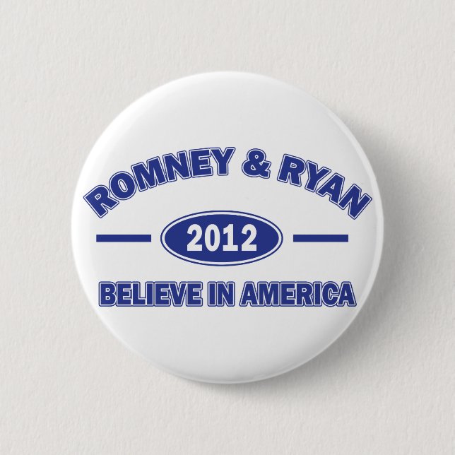 Bóton Redondo 5.08cm Romney E Ryan 2012 (Frente)