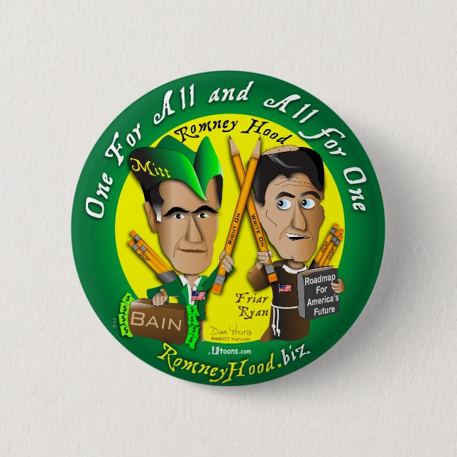 Bóton Redondo 5.08cm Romney Hood Para Um Só (Frente)