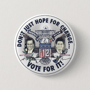 Bóton Redondo 5.08cm Romney Ryan 2012 dois dirigiu Eagle Jugate