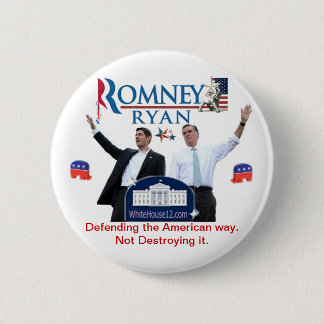 Bóton Redondo 5.08cm Romney-Ryan: Defendendo a maneira americana