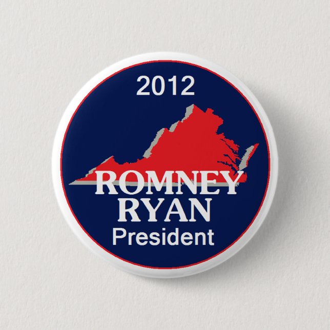 Bóton Redondo 5.08cm Romney Ryan VIRGÍNIA (Frente)