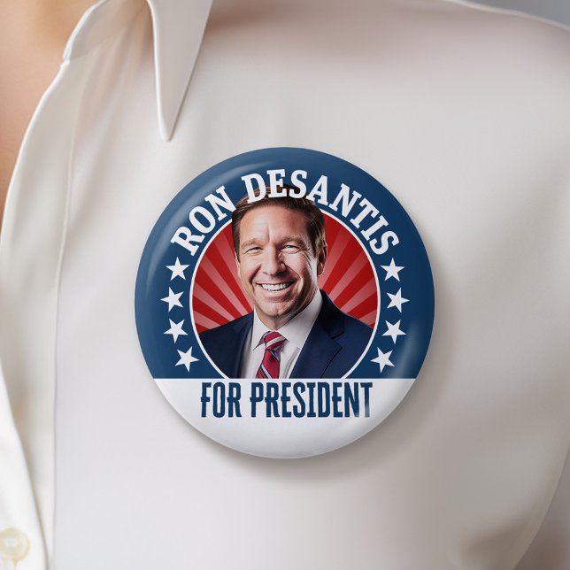 Bóton Redondo 5.08cm Ron DeSantis para o Presidente 2024 - Foto da Camp (DeSantis Campaign Button - Great Personalized Rally button for Your Next Election)