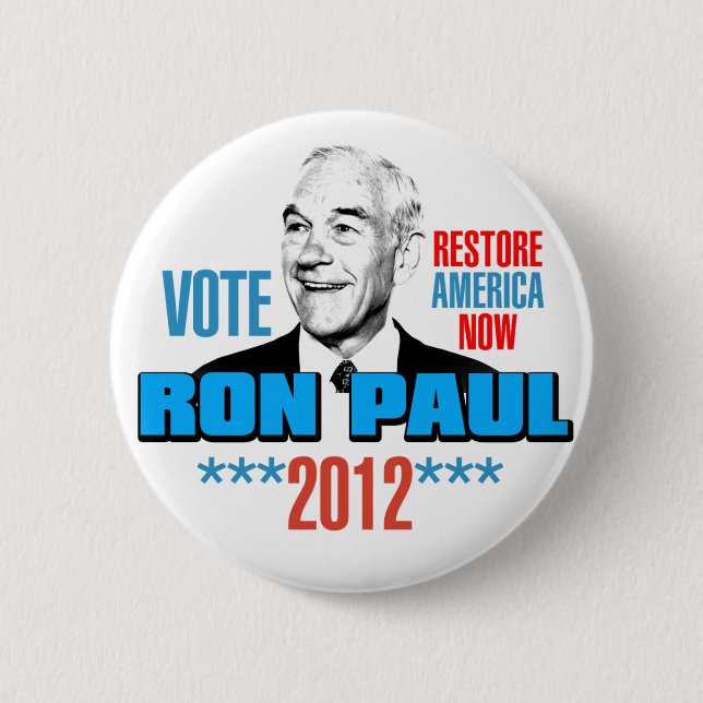 Bóton Redondo 5.08cm Ron Paul 2012 (Frente)