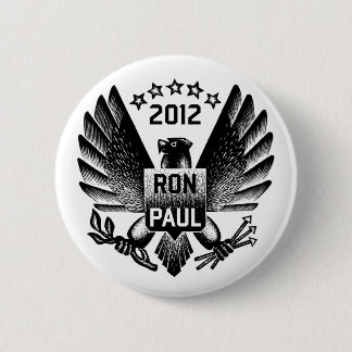 Bóton Redondo 5.08cm Ron Paul 2012 Eagle preto