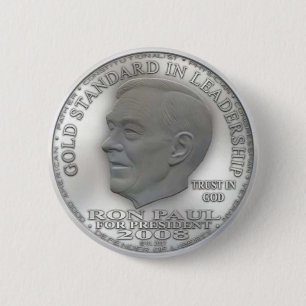 Bóton Redondo 5.08cm Ron Paul "Banido" Dólar de Liberdade Prateada... B