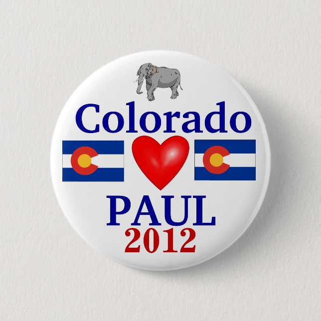 Bóton Redondo 5.08cm Ron Paul Colorado 2012 (Frente)