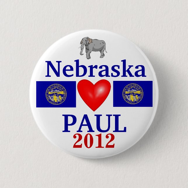 Bóton Redondo 5.08cm Ron Paul Nebraska 2012 (Frente)