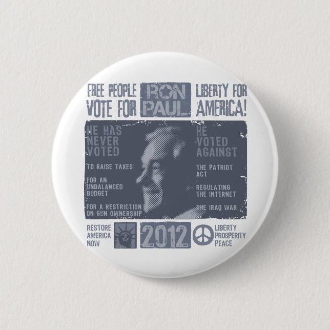 Bóton Redondo 5.08cm Ron Paul para o presidente 2012 (Frente)