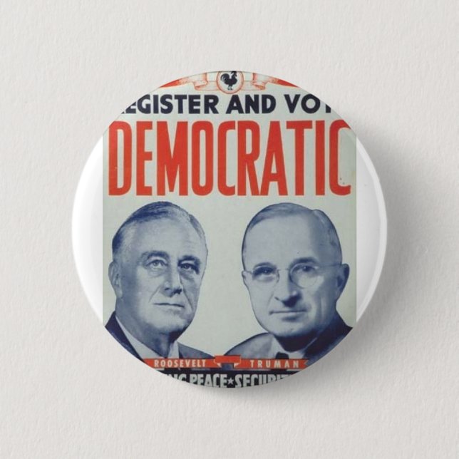 Bóton Redondo 5.08cm Roosevelt 1944 - Truman (Frente)