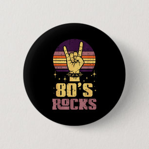 Bóton Redondo 5.08cm Roqueiro dos Anos 80 Mão Vintage Punk Música Metál