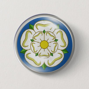 Bóton Redondo 5.08cm Rosa branco da bandeira de Yorkshire