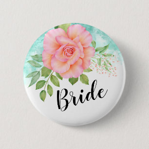 Bóton Redondo 5.08cm Rosa Brilhante cor-de-água, cor-de-rosa