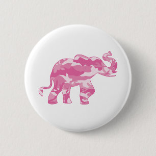 Bóton Redondo 5.08cm Rosa-Camoflauge-Elefante